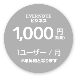 EVERNOTEビジネス 1,000円/月